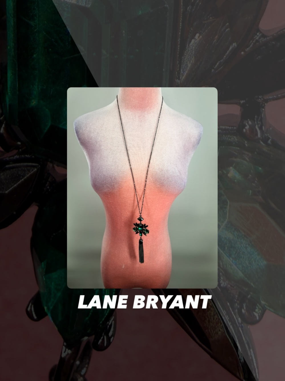 EUC Lane Bryant Oversized Jeweled Pendant Necklace